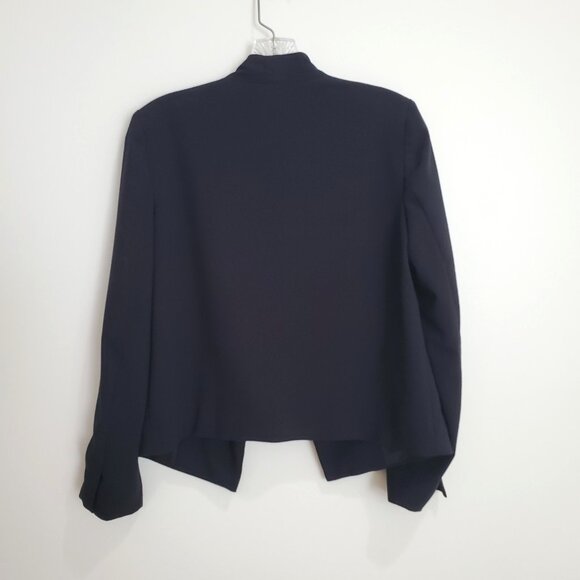 Banana Republic Jacket Women’s Size 2P Black Moto Career Blazer Open Front Zip - Picture 7 of 13